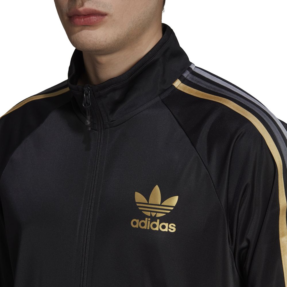 Adidas superstar cheap jacket black gold