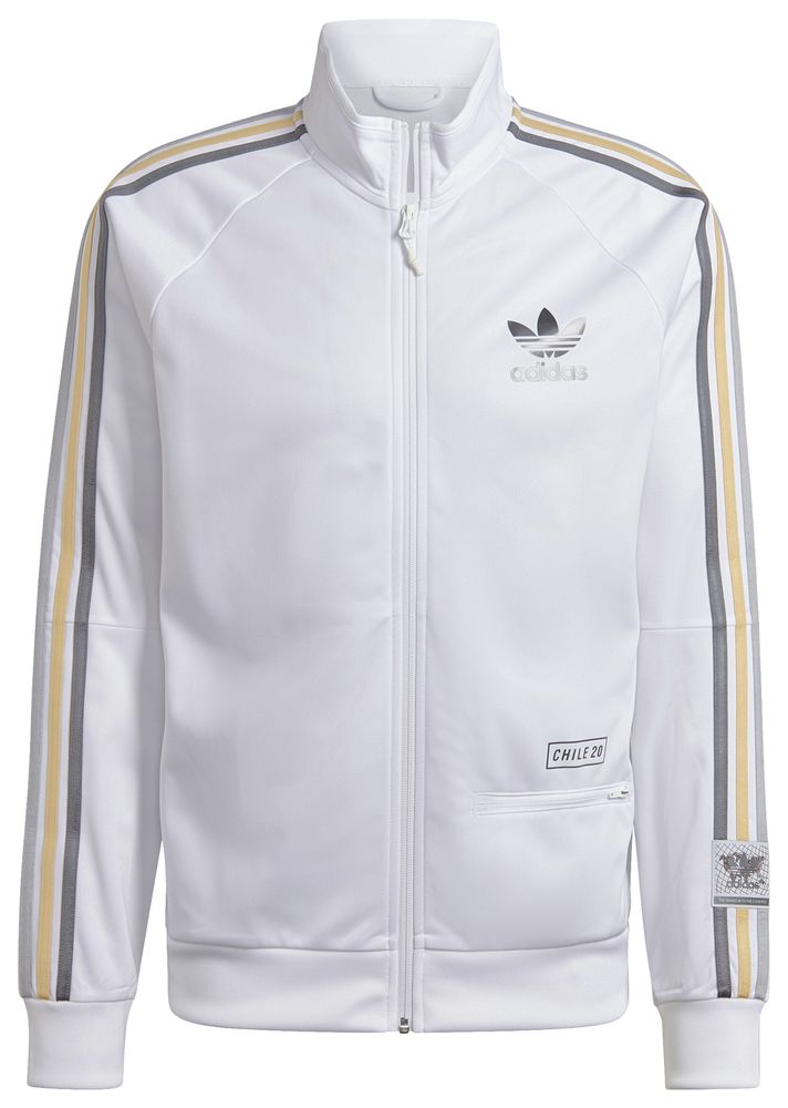 white and gold adidas track jacket