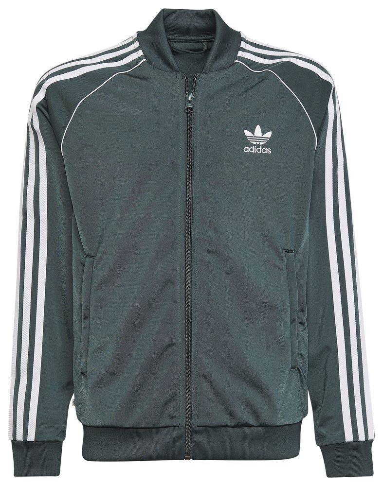 Adidas originals men's outlet superstar track jacket green