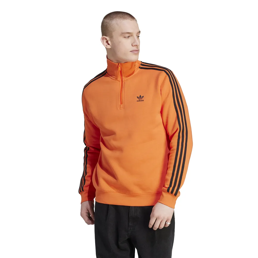 Adidas Mens Adicolor Classics 3 Stripes Half Zip Sweatshirt Semi