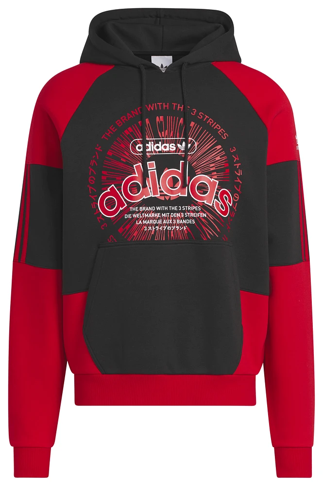 Adidas originals hoodie with 3 stripes and central logo in black best sale