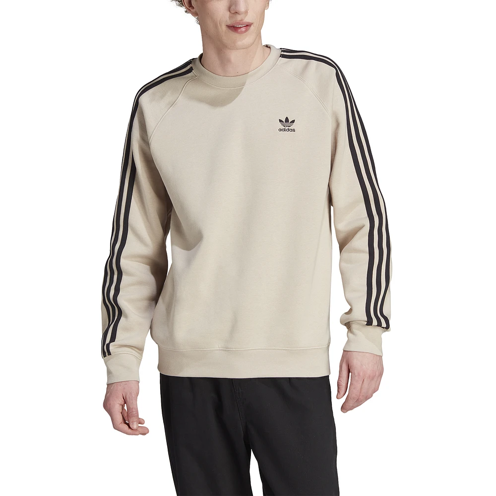 Adidas 3 stripes crew hot sale fleece