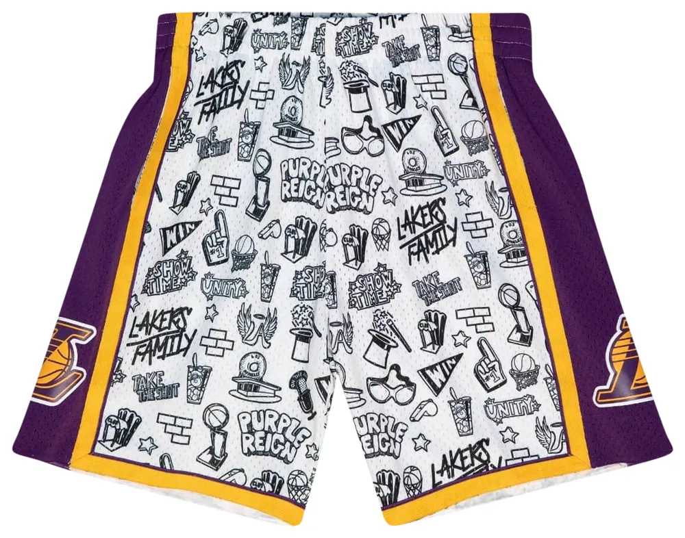 Mitchell & Ness Lakers Swingman Doodle Shorts | Bramalea City Centre