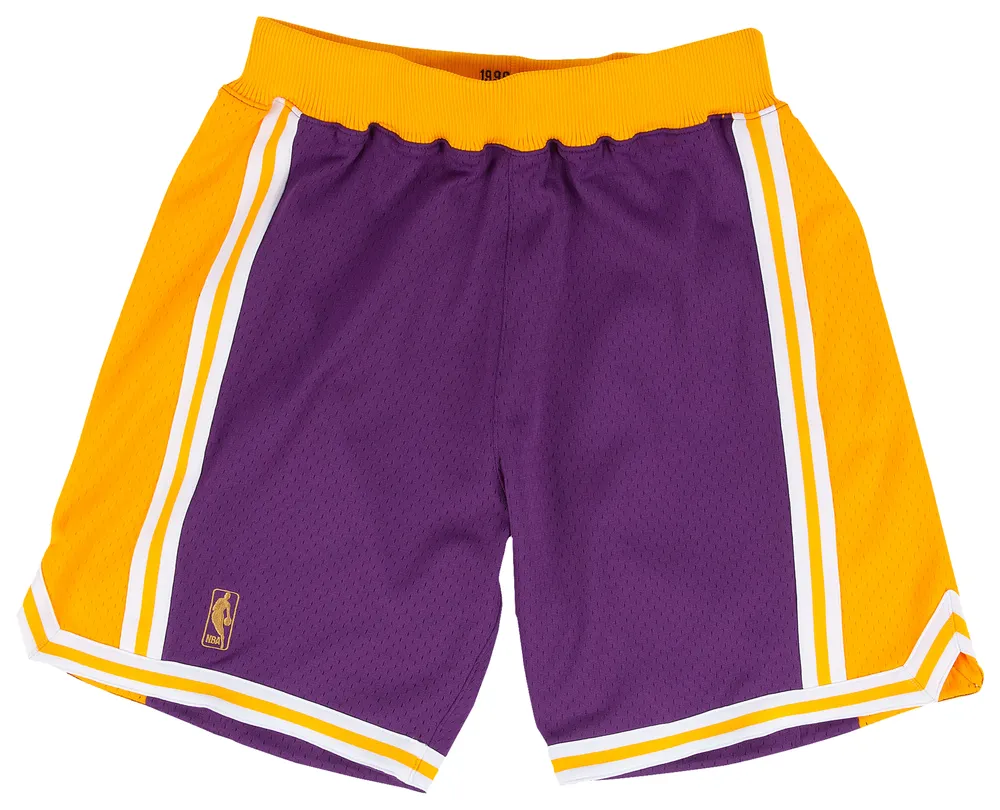 Mitchell & Ness Mens Lakers Authentic Shorts - Purple/Yellow