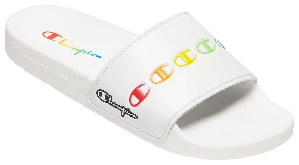 Champion Mens Champion IPO Pride Slides Mens Shoes White Multi