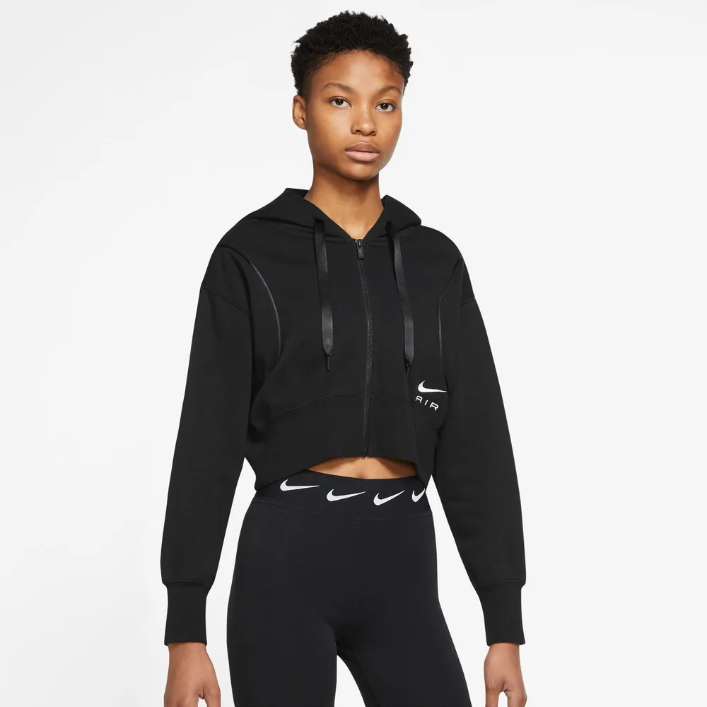 Nike cropped hoodie black hot sale