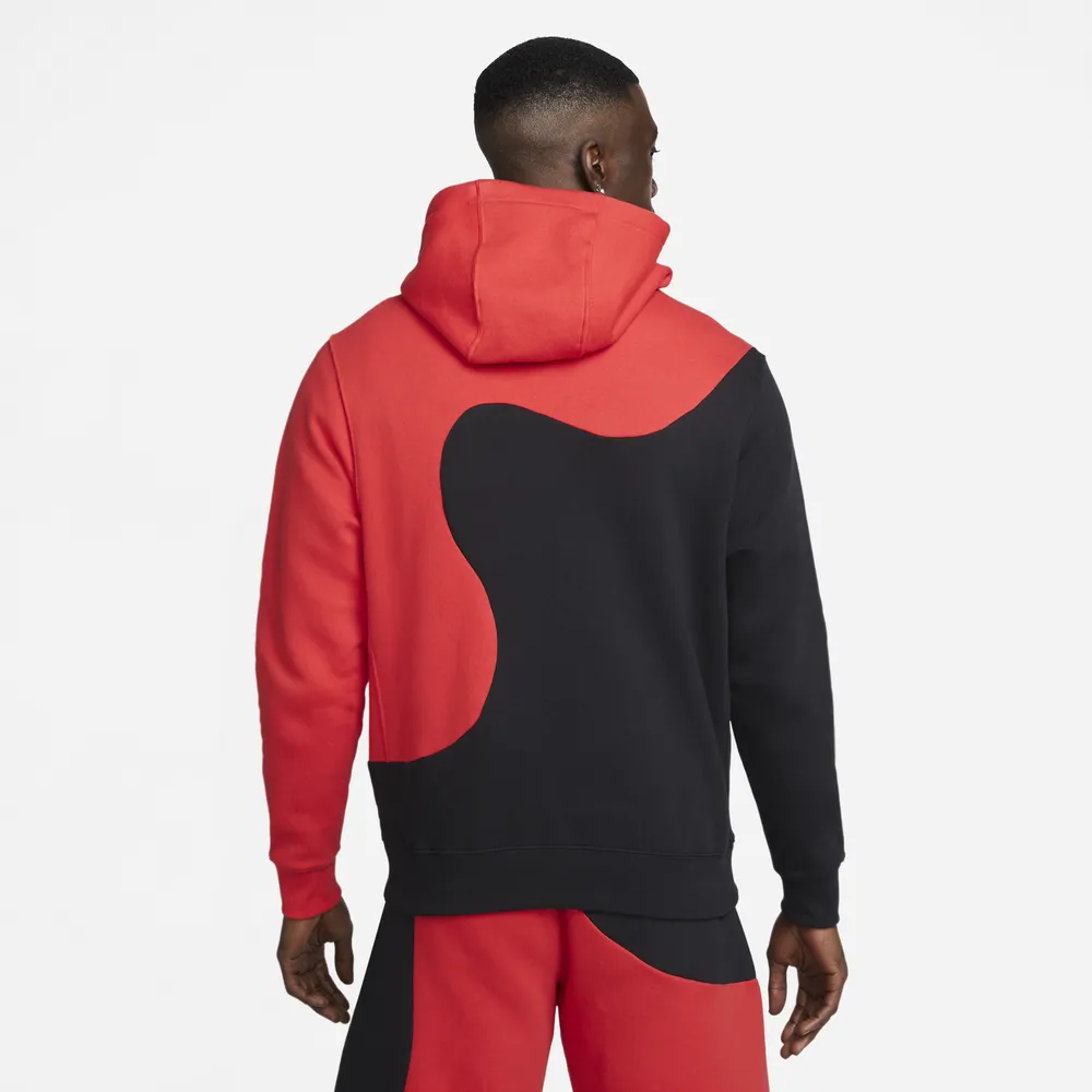 Black nike discount hoodie red logo