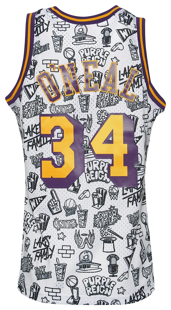 Mitchell & Ness Mens Mitchell & Ness Lakers Doodle Jersey - Mens