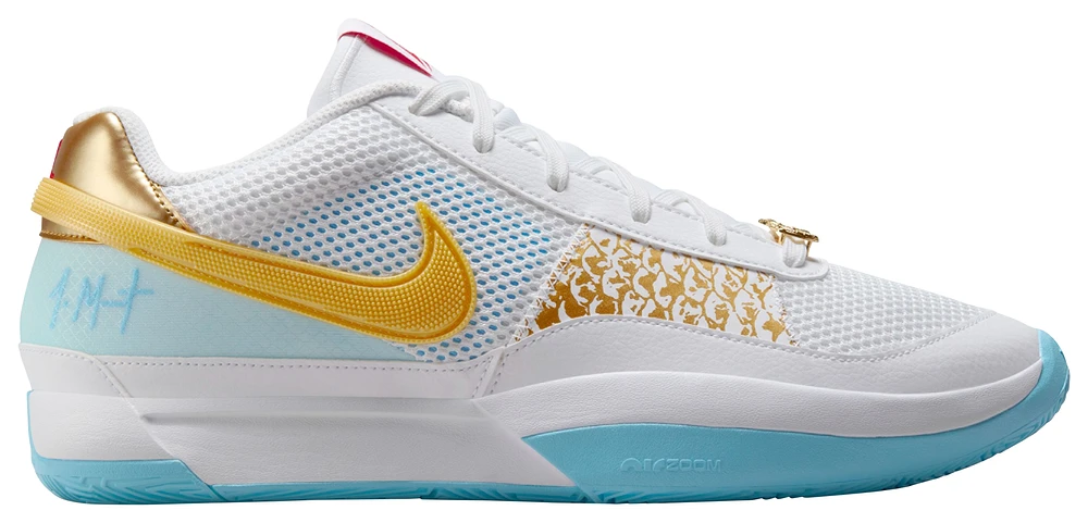 Nike Mens JA 1 CNY Basketball Shoes White Metallic Gold Auarius