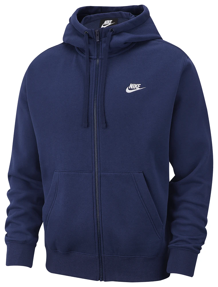 Nike Mens Club Full-Zip Hoodie - Midnight Navy/White | Mall of America®