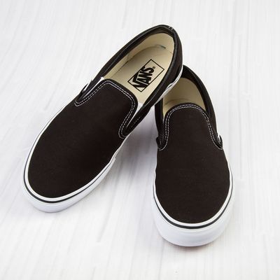 Journeys black store vans slip ons