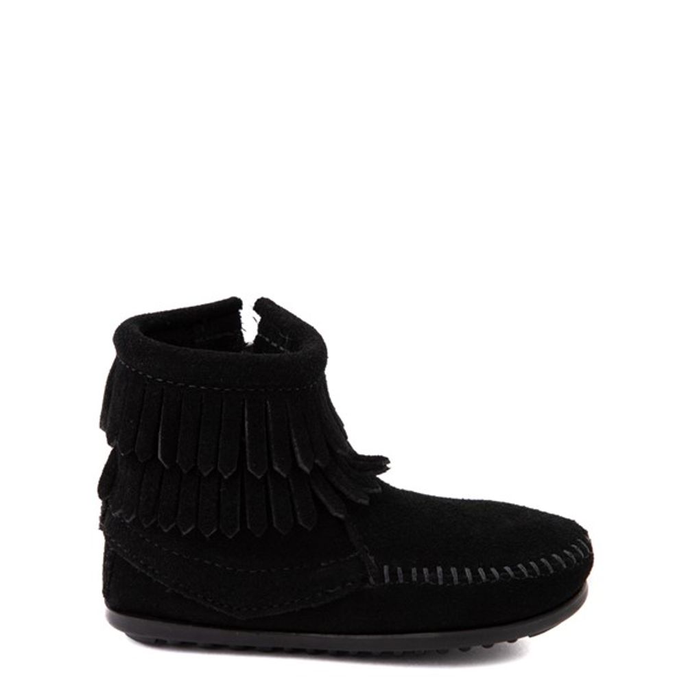 Minnetonka Double Fringe Bootie Toddler Little Kid Black