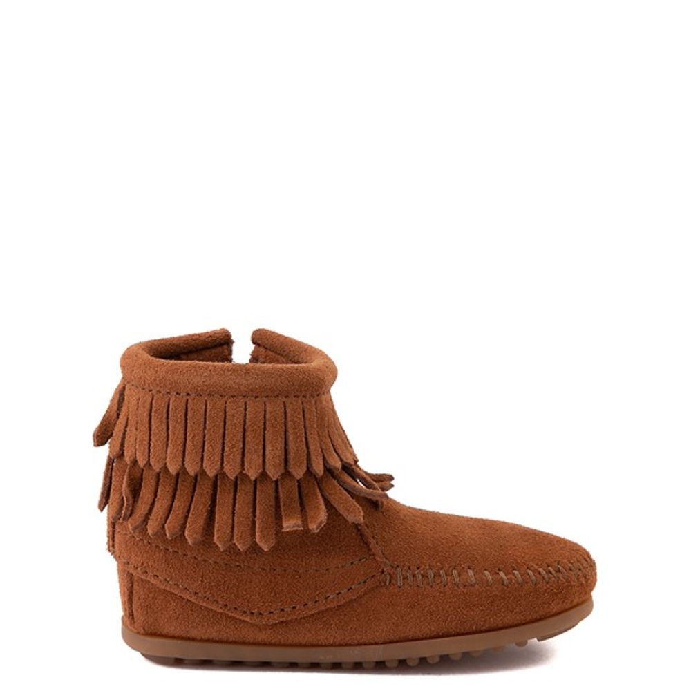 Minnetonka Double Fringe Bootie Toddler Little Kid Brown