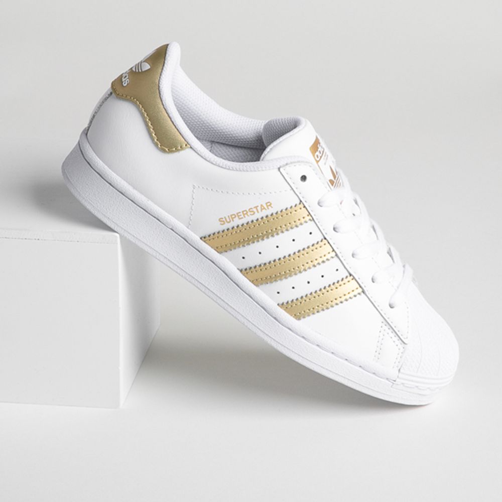 Womens adidas superstar hotsell athletic shoe white/rose gold