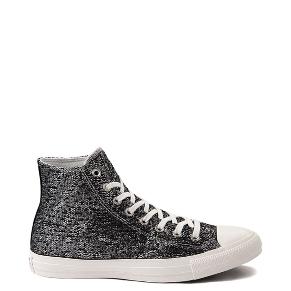 Converse Womens Converse Chuck Taylor All Star Hi Metallic Shimmer Sneaker Black / Silver