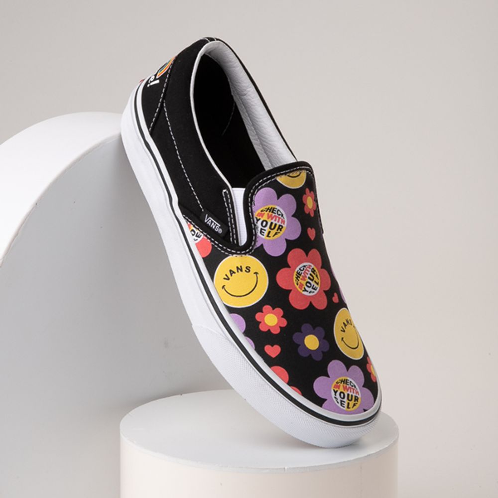 Vans Slip-On Skate Shoe - Little Kid Black / Radically Happy | Mall of ...