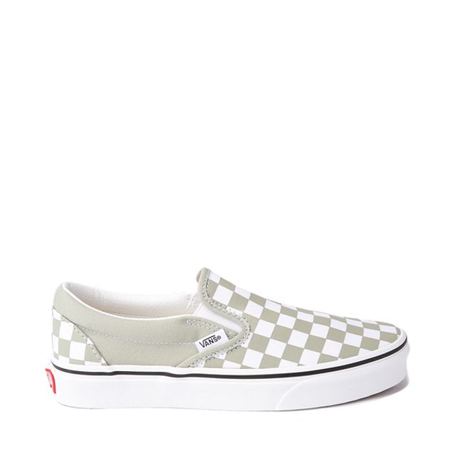 All white slip on vans journeys best sale