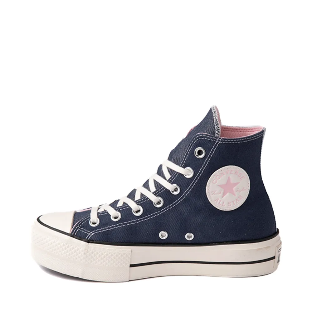 Womens navy high deals top converse