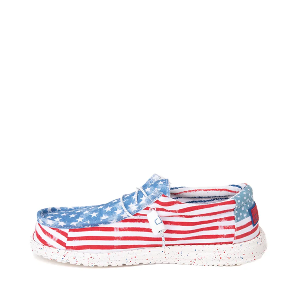 Hey Dude Mens Hey Dude Wally Casual Shoe - Stars and Stripes | Mall of ...