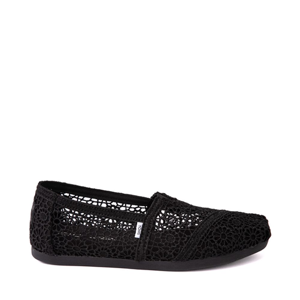 Toms black hot sale crochet shoes