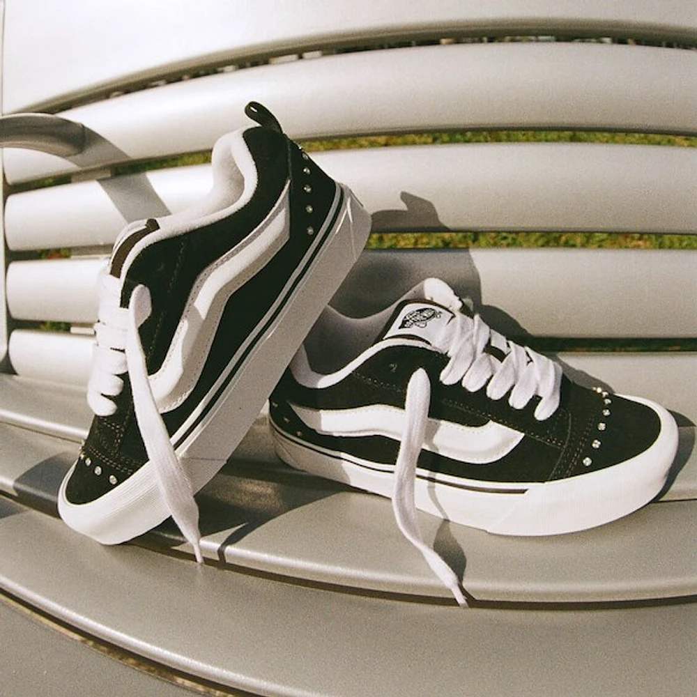 Vans Knu Skool Rhinestone Skate Shoe - Black / White at Foxvalley