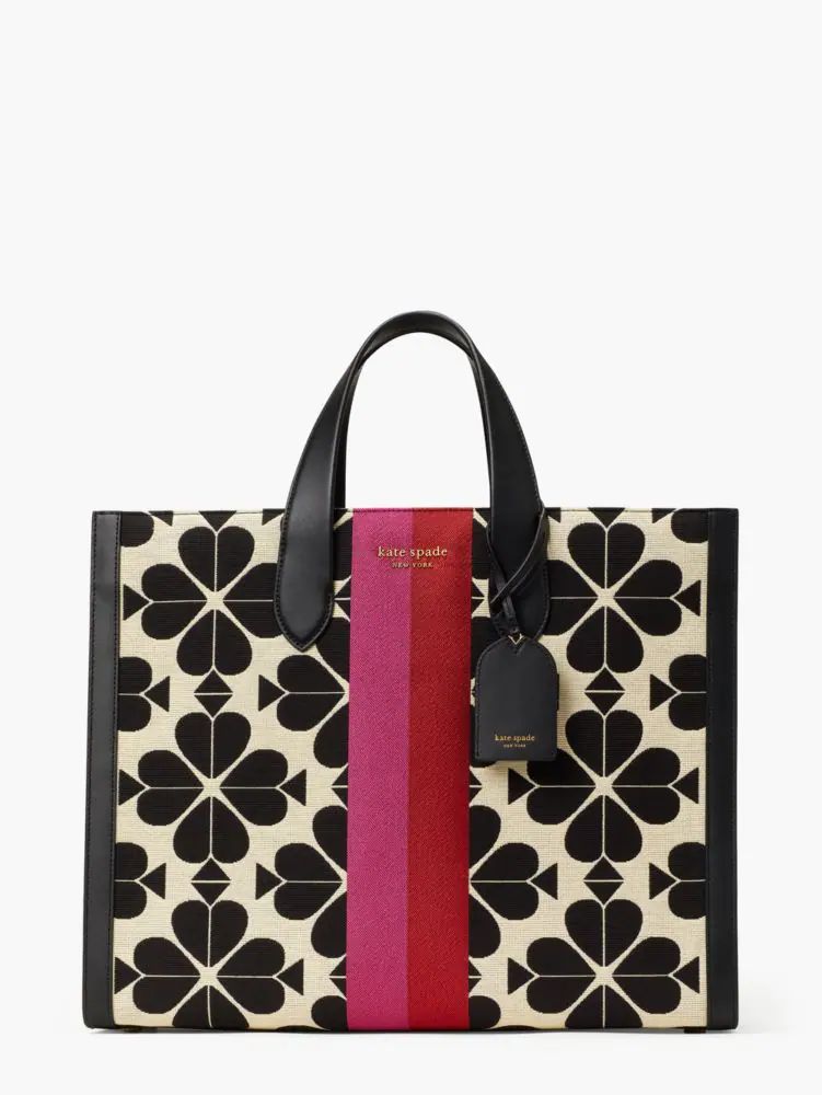 Kate Spade Oversized Spade Flower Jacquard Stripe Manhattan Large