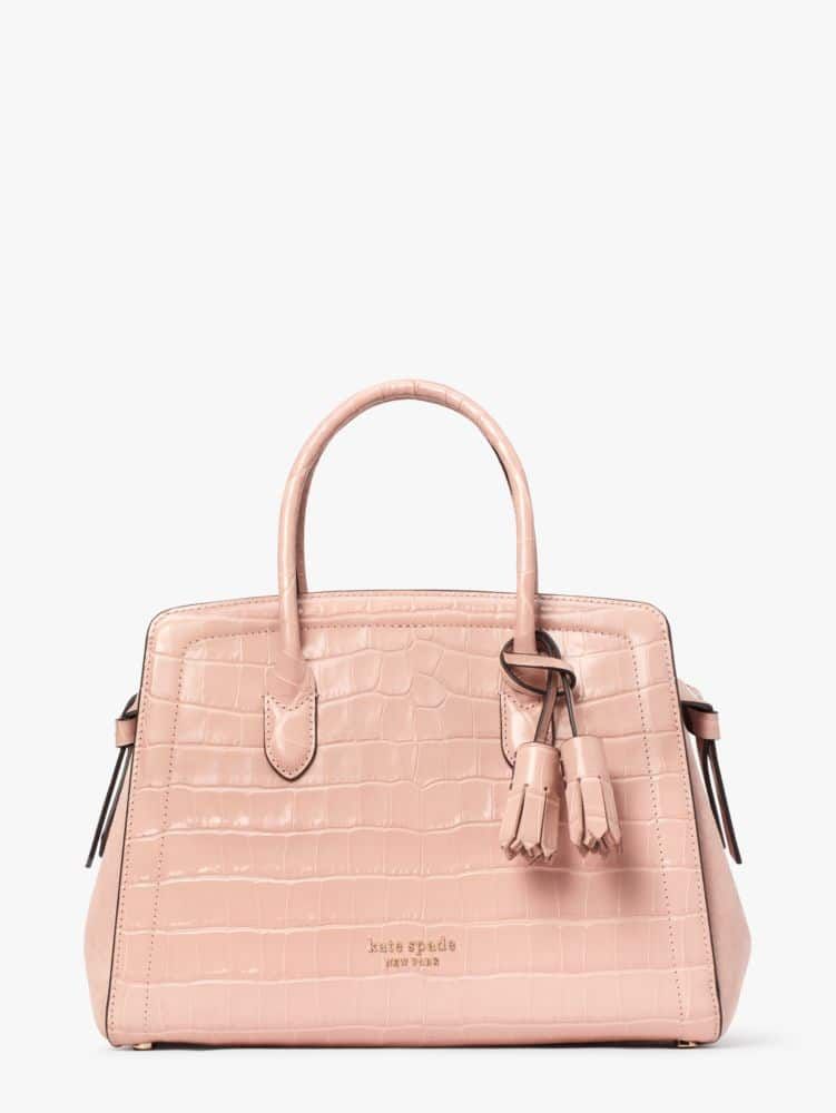 Kate Spade Knott Croc-embossed Leather & Suede Medium Satchel | Mall of ...