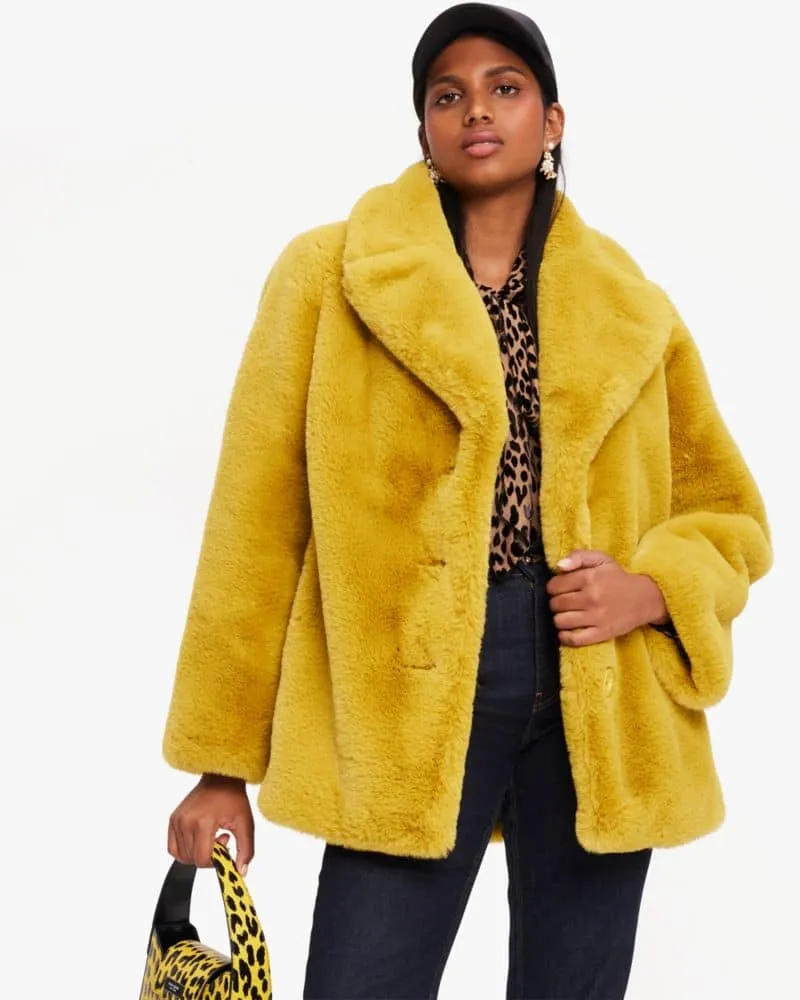 Kate spade faux fur hot sale coat