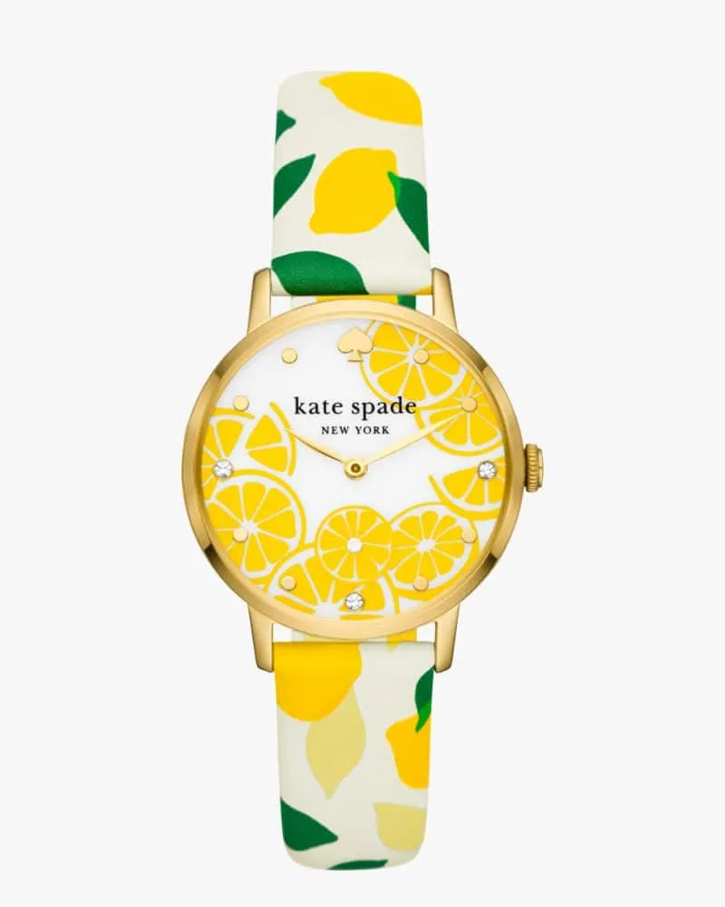 Kate Spade Metro Lemon Yellow Leather Watch The Summit