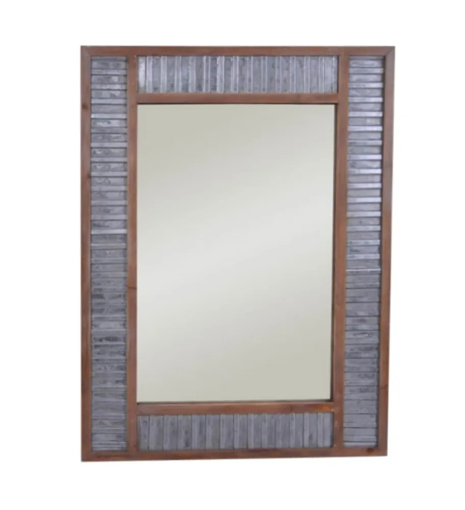 Kirkland's Urban Galvanized Metal and Wood Wall Mirror Hamilton Place
