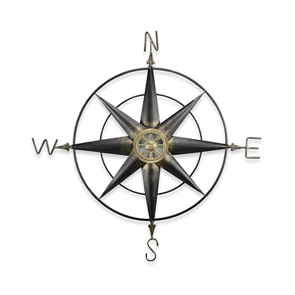 Kirklands Rusted Metal Compass Wall Plaque | Hamilton Place