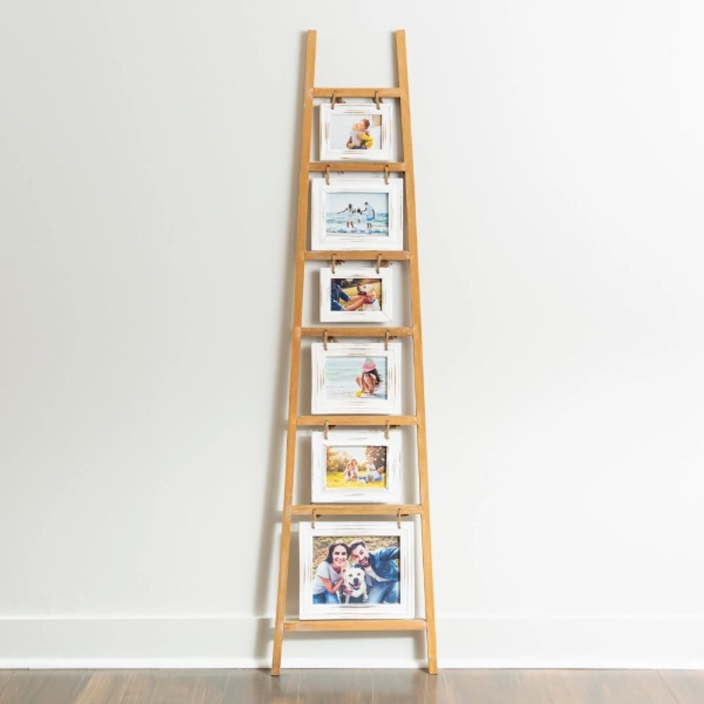 Kirkland's Natural Wood and Cream Ladder Leaner Collage Frame