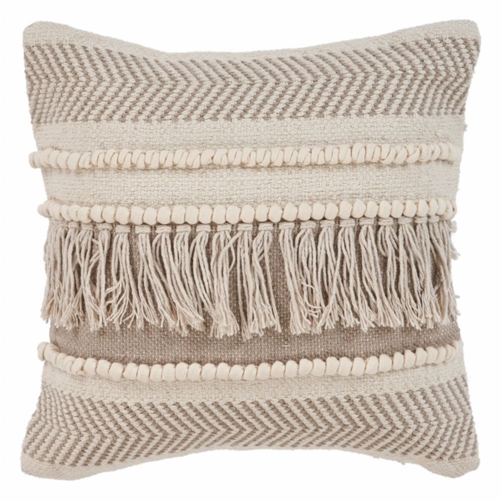 Gray best sale fringe pillow