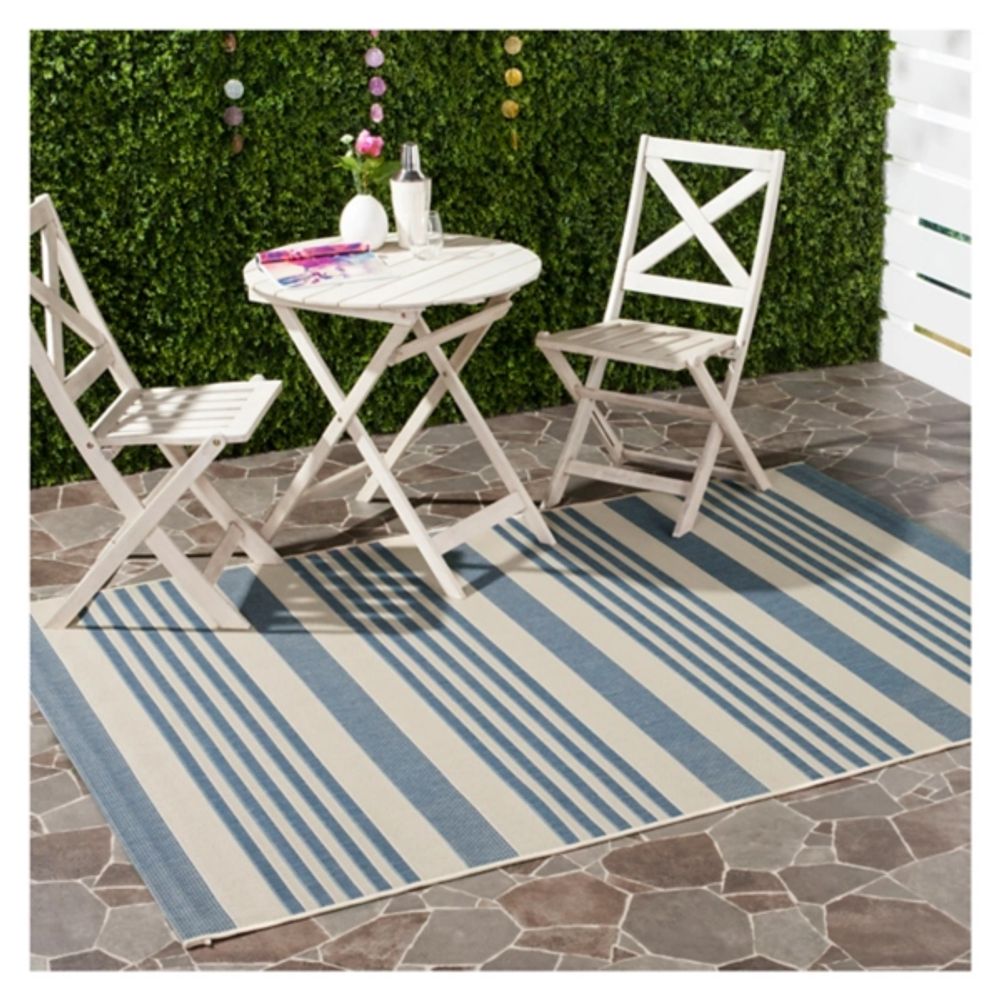 Kirklands Blue Courcy Transitional Outdoor Accent Rug | Hamilton Place