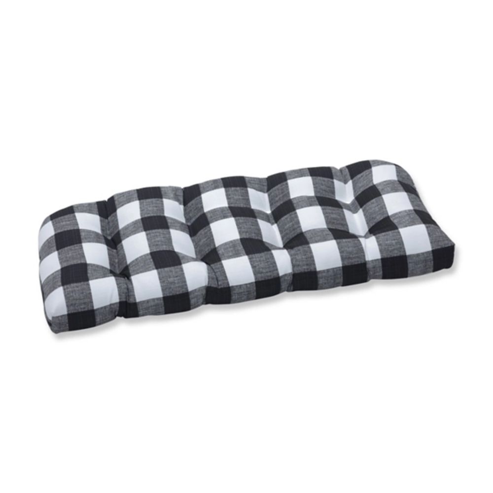 Black buffalo plaid online outdoor cushions