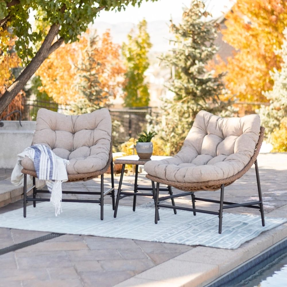 Papasan patio deals set