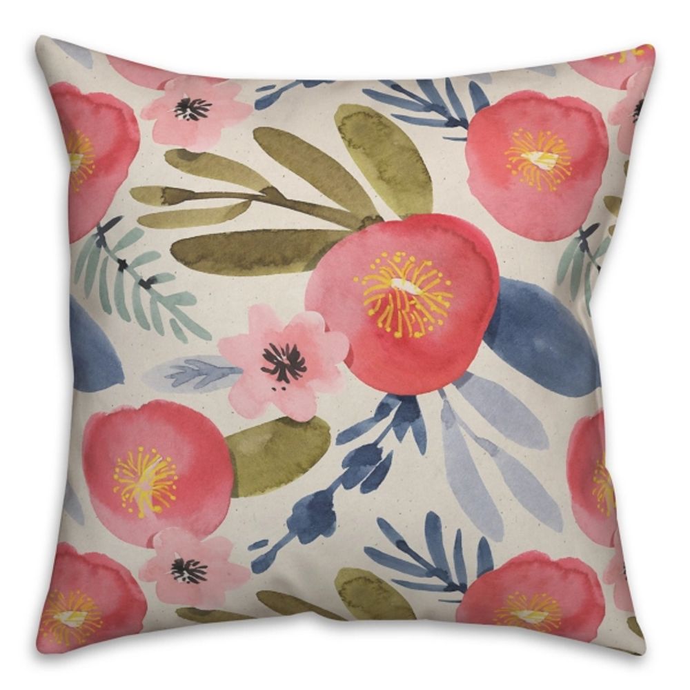 Blush best sale floral pillow