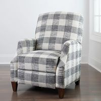 Kirkland s Gray and White Buffalo Check Recliner Alexandria Mall