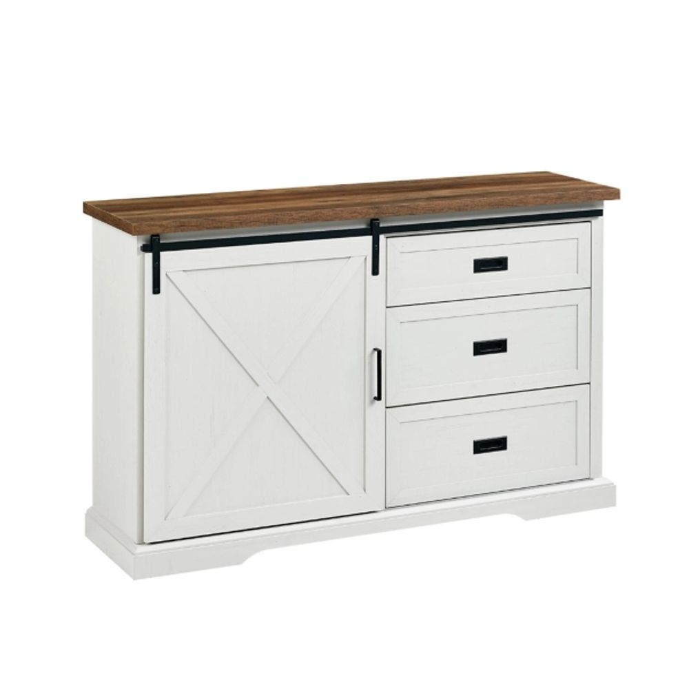 Kirklands White Sliding Door and 3-Drawer Sideboard | Hamilton Place