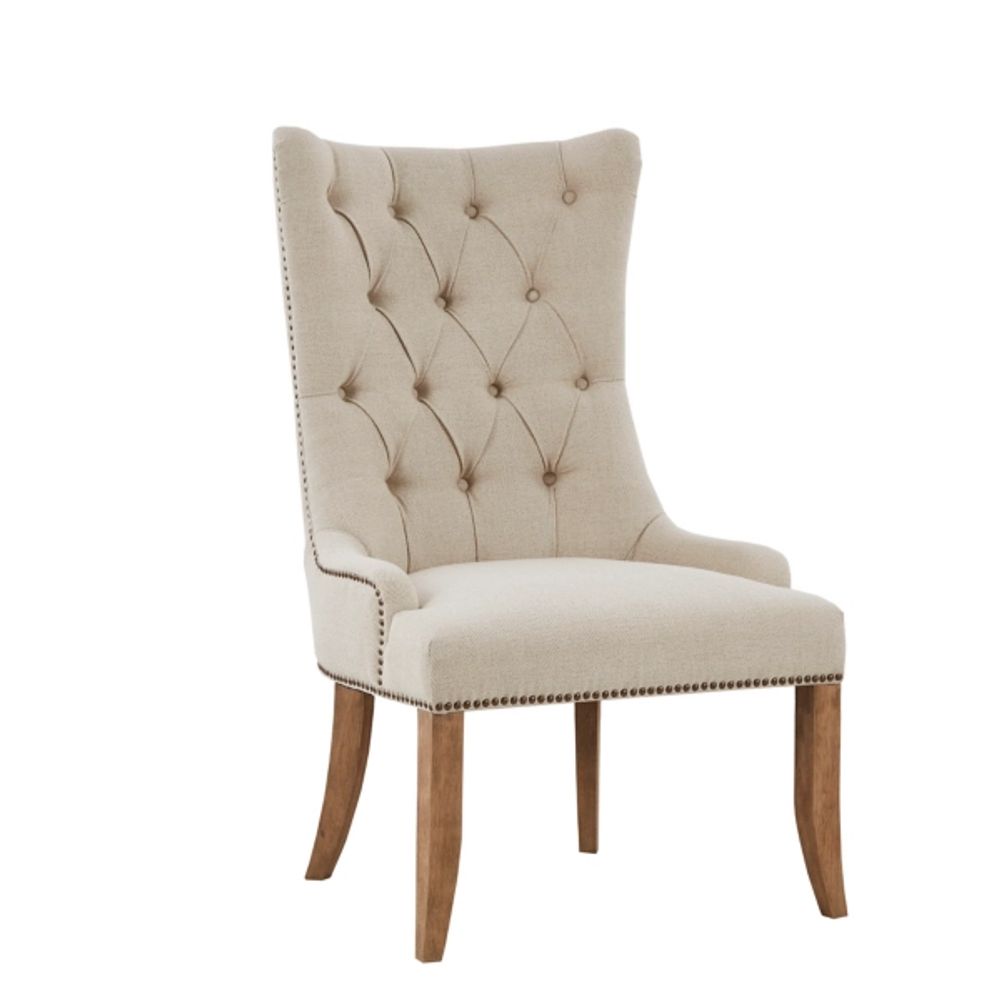 Kirkland's Cream Button Tufted High Back Accent Chair Alexandria Mall