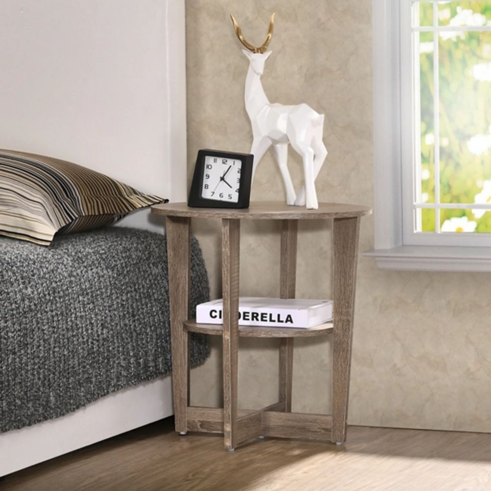 Kirklands Oval Wooden Nightstand Hamilton Place
