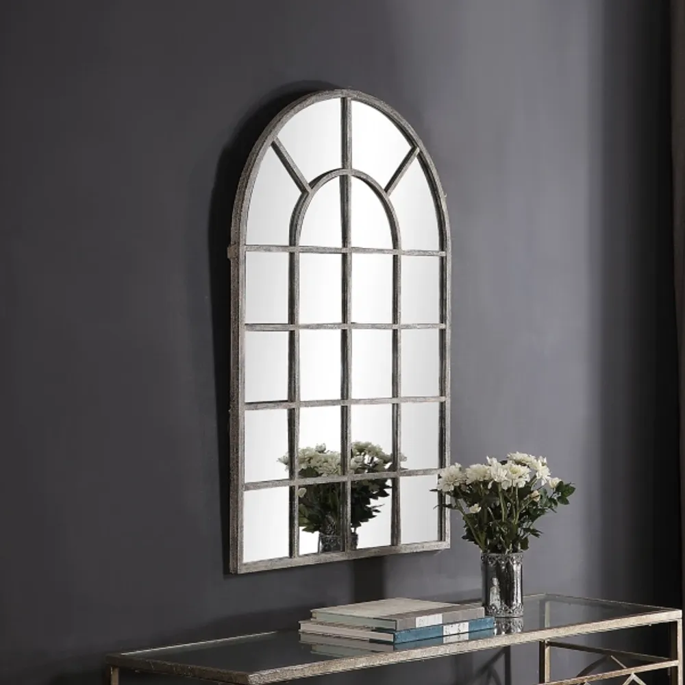 Kirkland's Antique Rustic Arch Windowpane Mirror | Hamilton Place