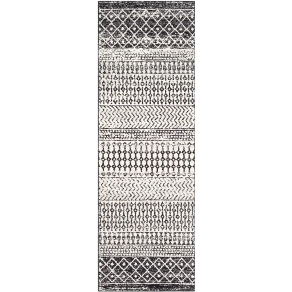 Kirklands Gray and White Moroccan Pattern Runner, 2x10 | Hamilton Place