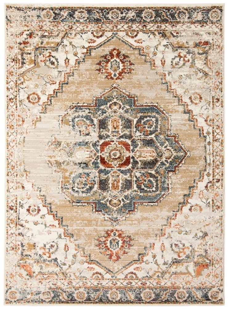 Kirkland's Beige and Gold Medallion Area Rug, 5x7 Hamilton Place