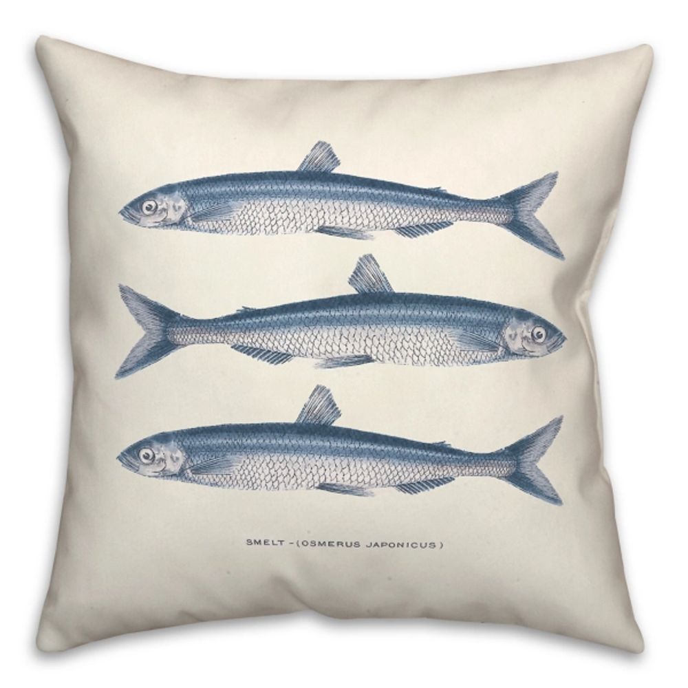 Kirklands Blue Coastal Fish Outdoor Pillow Hamilton Place