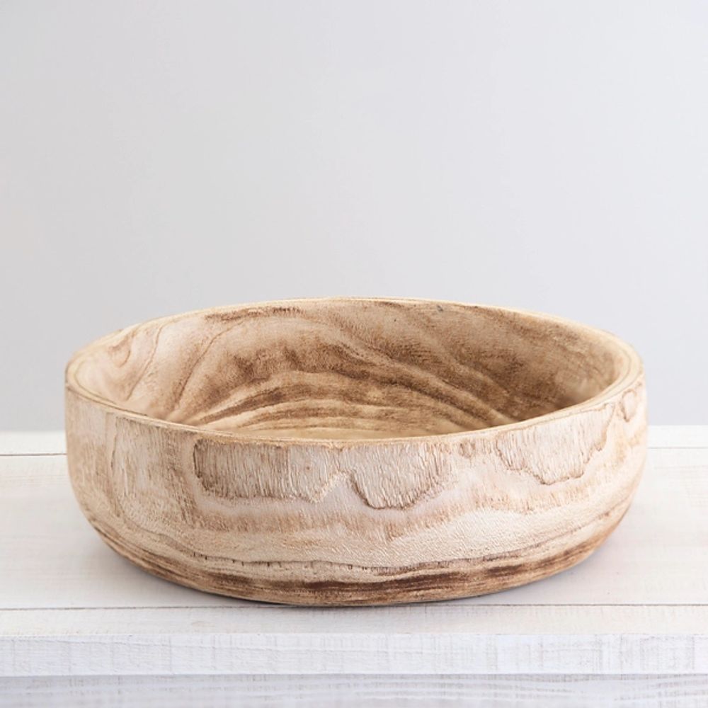 Kirkland's Round Burned Paulownia Wood Decorative Bowl Alexandria Mall