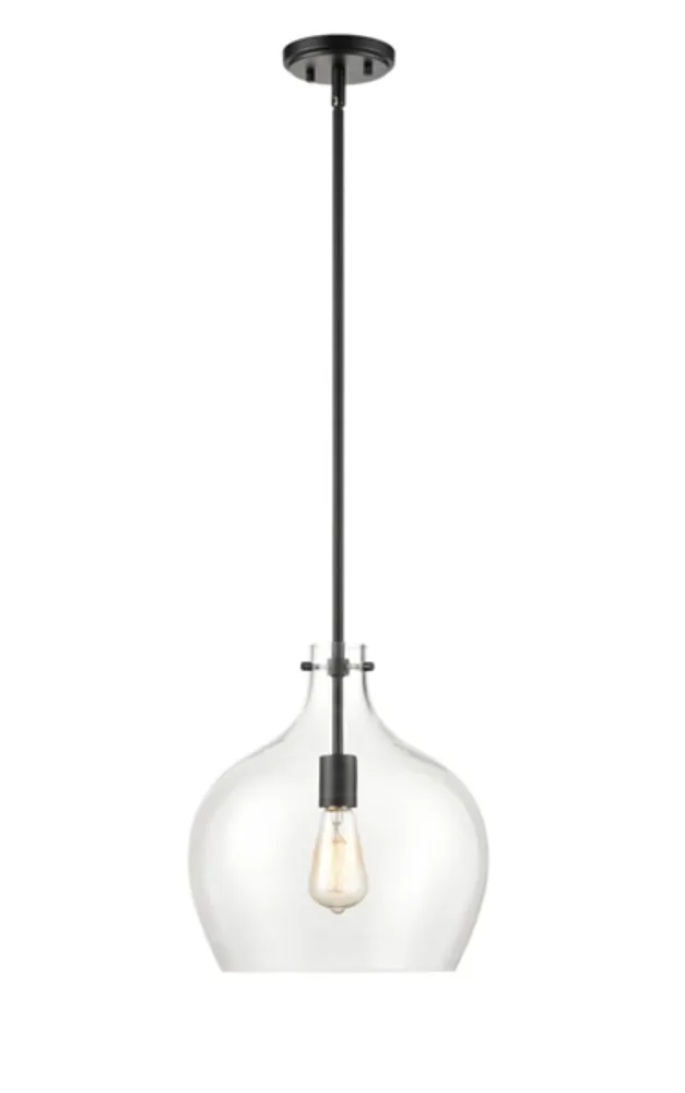 Kirklands Black Glass Globe Pendant Light | Hamilton Place