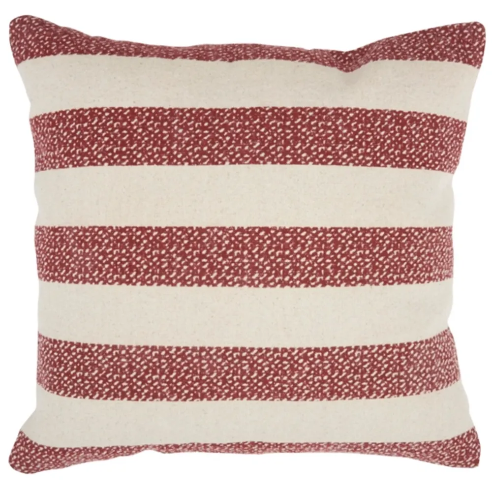 Kirkland's Red Striped Print Pillow Hamilton Place