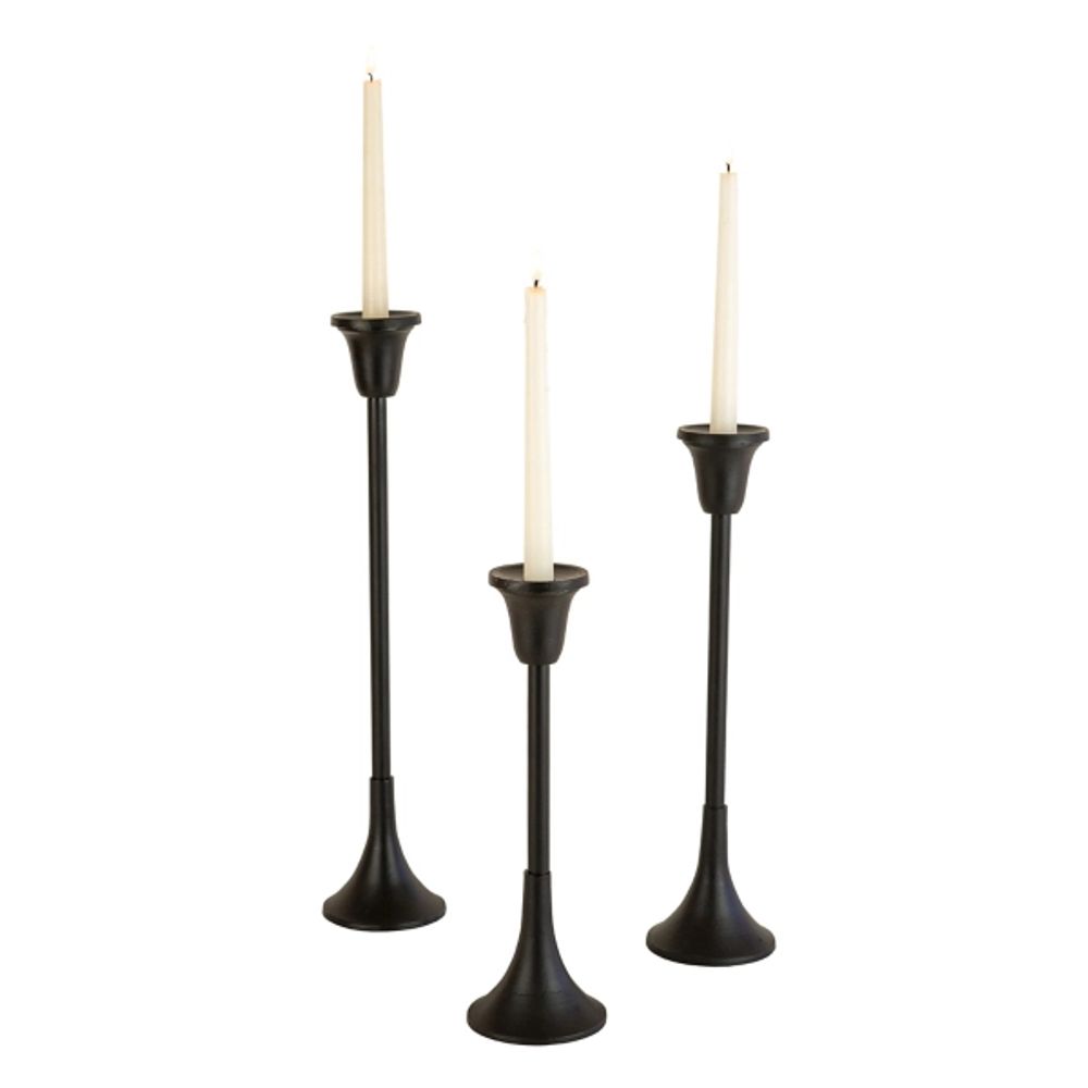 Black taper candle deals holders