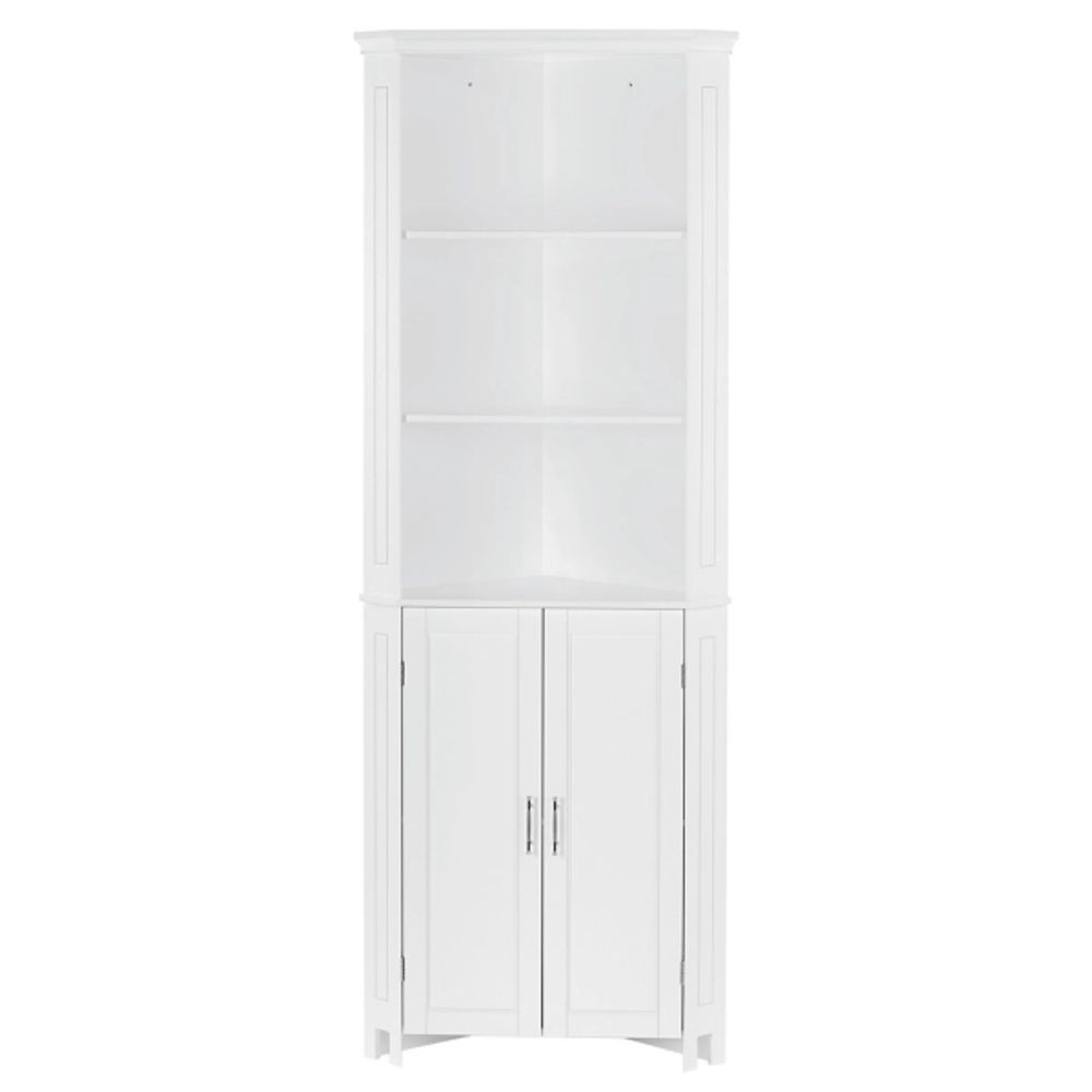 Kirkland's White Corner Shelf with Doors Hamilton Place